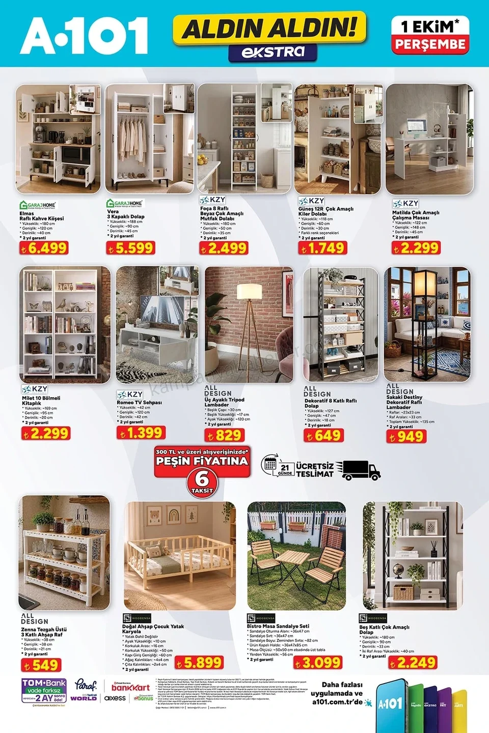A101 01.10.2026 Aldın Aldın Ekstra Broşürü kampanyası — afiş 2