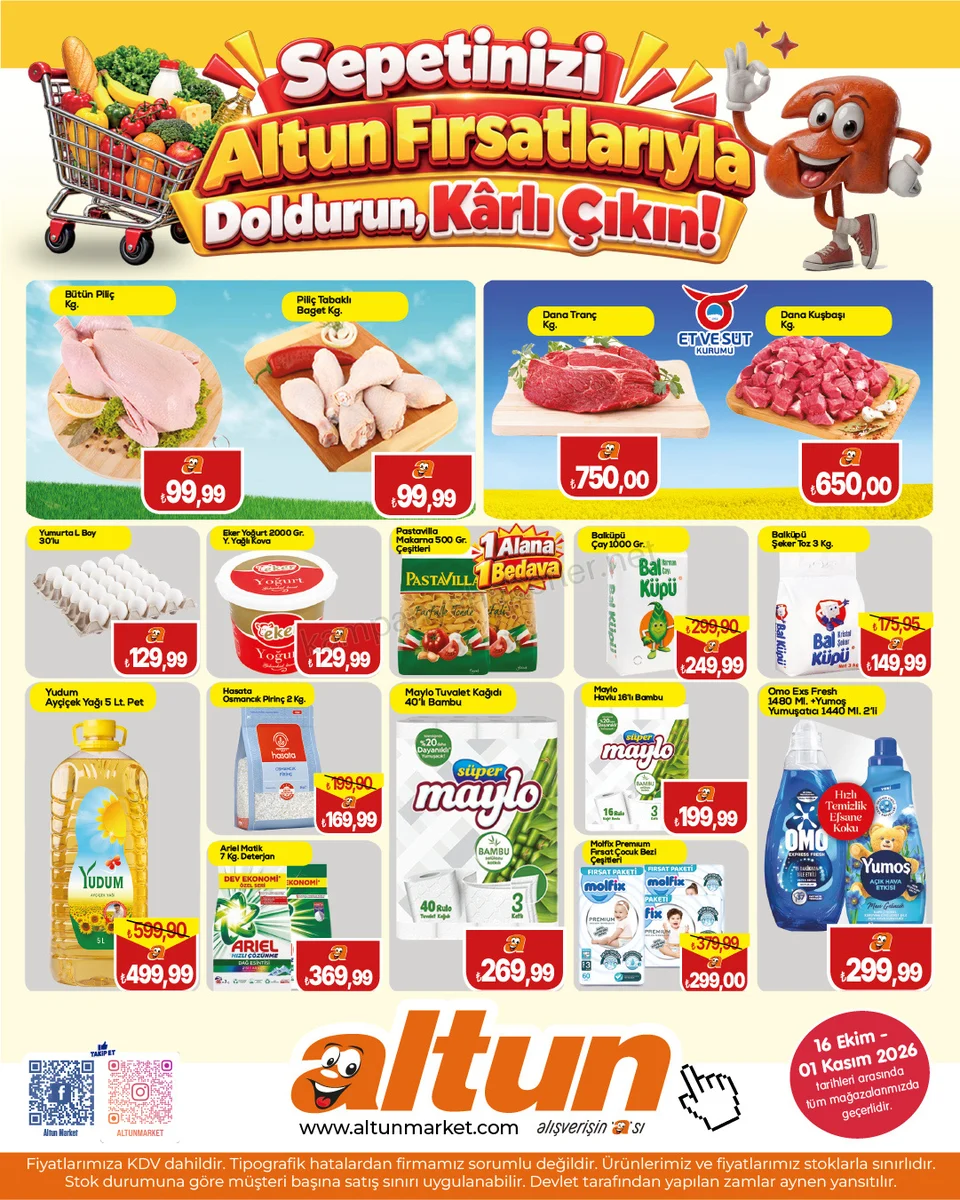 Altun Market 16.10.2026 – 01.11.2026 Sepetinizi Altun Fırsatlarıyla Doldurun kampanyası — afiş 1