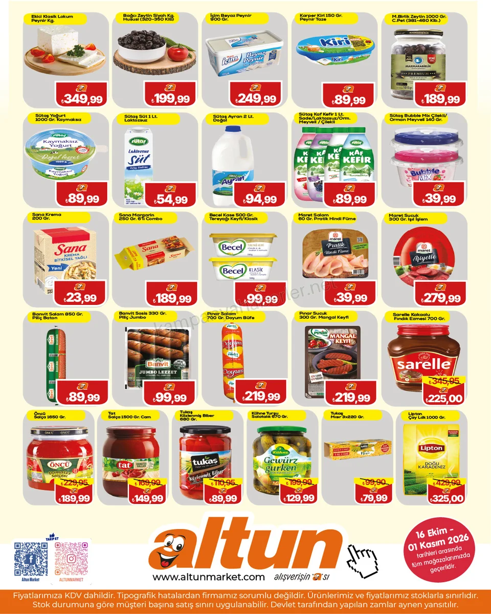 Altun Market 16.10.2026 – 01.11.2026 Sepetinizi Altun Fırsatlarıyla Doldurun kampanyası — afiş 2