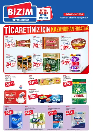 Bizim Toptan 07.10.2026 – 20.10.2026 Geleneksel Kanal Fırsat Bülteni kampanyası — afiş 1