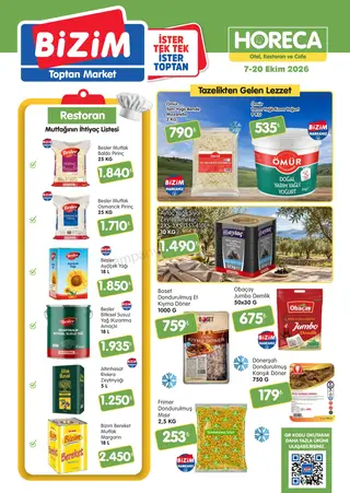 Bizim Toptan 07.10.2026 – 20.10.2026 HORECA Kataloğu kampanyası — afiş 1