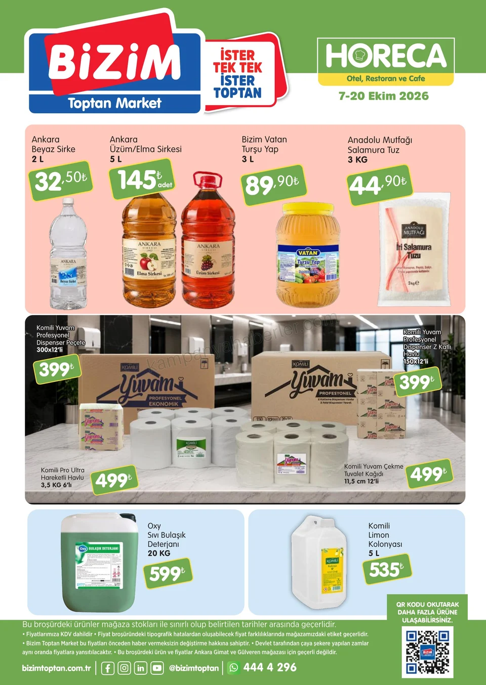 Bizim Toptan 07.10.2026 – 20.10.2026 HORECA Kataloğu kampanyası — afiş 2