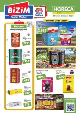 Bizim Toptan 21.10.2026 – 03.11.2026 HORECA Kataloğu kampanyası — afiş 1