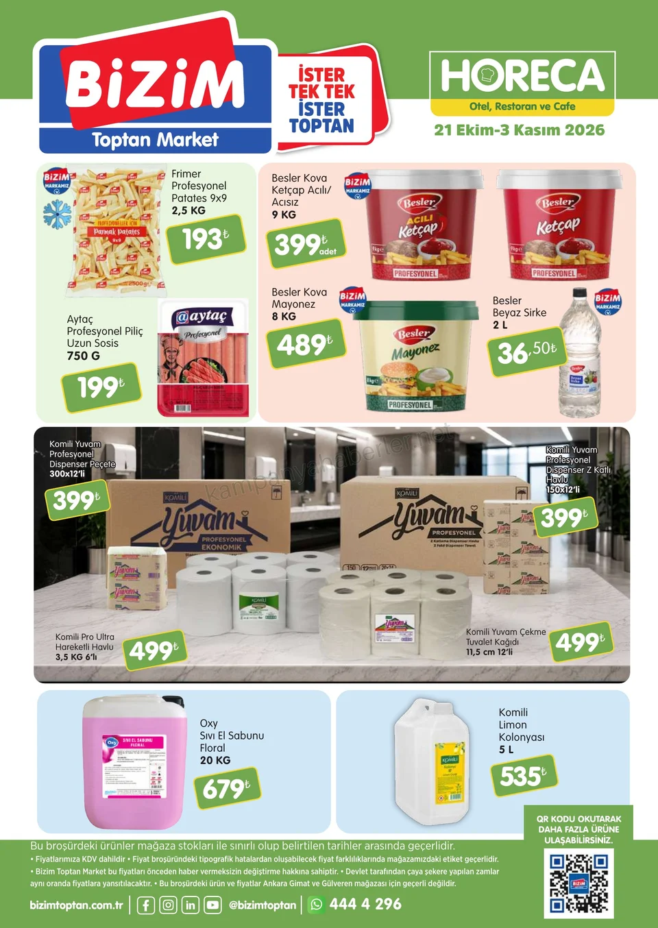 Bizim Toptan 21.10.2026 – 03.11.2026 HORECA Kataloğu kampanyası — afiş 2
