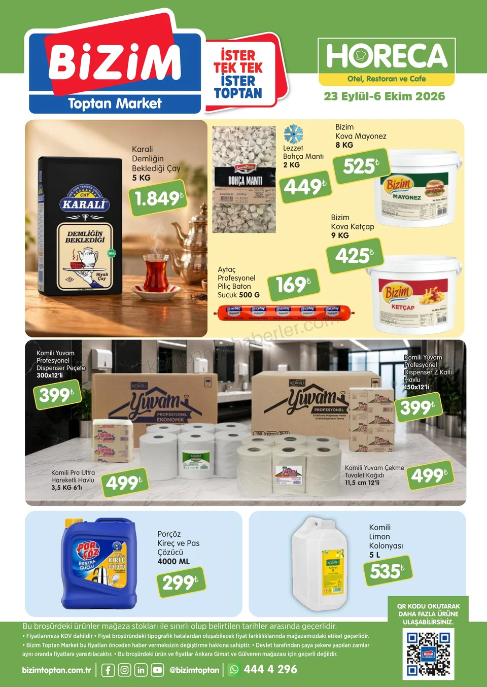 Bizim Toptan 23.09.2026 – 06.10.2026 HORECA Kataloğu kampanyası — afiş 2