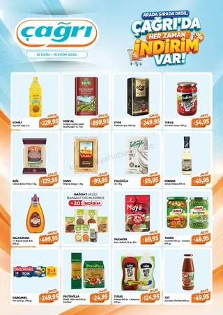 Çağrı Market 12.10.2026 – 16.10.2026 12-16 Ekim-Çağrı'da Her Zaman İndirim Var! kampanyası — afiş 1