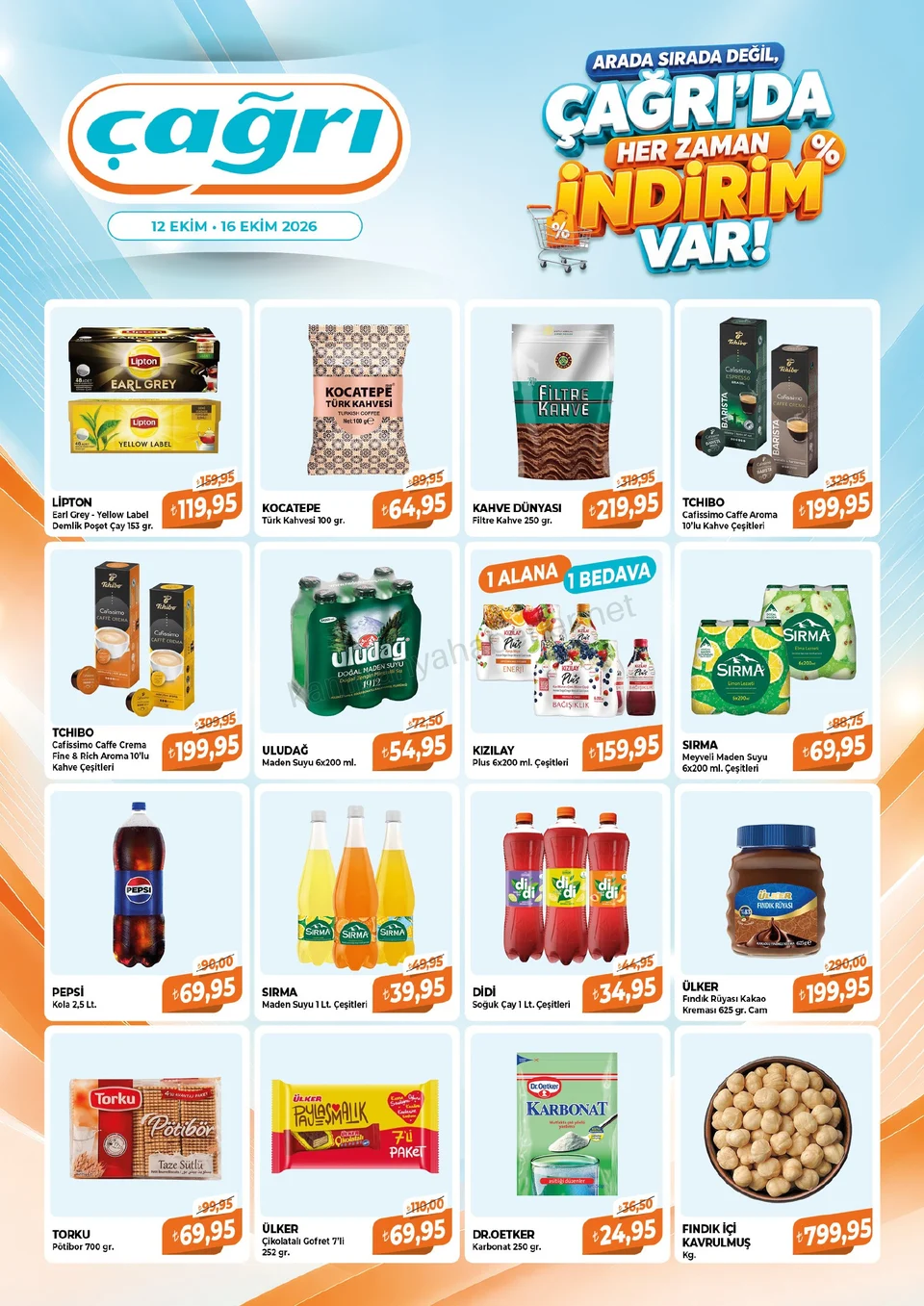 Çağrı Market 12.10.2026 – 16.10.2026 12-16 Ekim-Çağrı'da Her Zaman İndirim Var! kampanyası — afiş 2