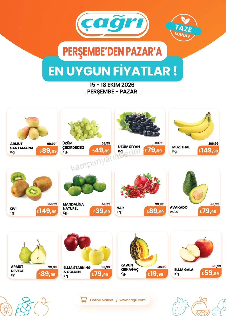 Çağrı Market 15.10.2026 – 18.10.2026 15-18 Ekim-Manav kampanyası — afiş 1