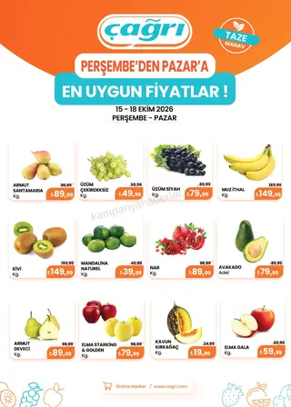Çağrı Market 15.10.2026 – 18.10.2026 15-18 Ekim-Manav kampanyası — afiş 1