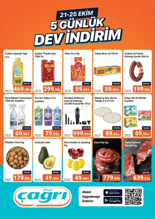 Çağrı Market 21.10.2026 – 25.10.2026 21-25 Ekim-5 Günlük Dev İndirim kampanyası — afiş 1