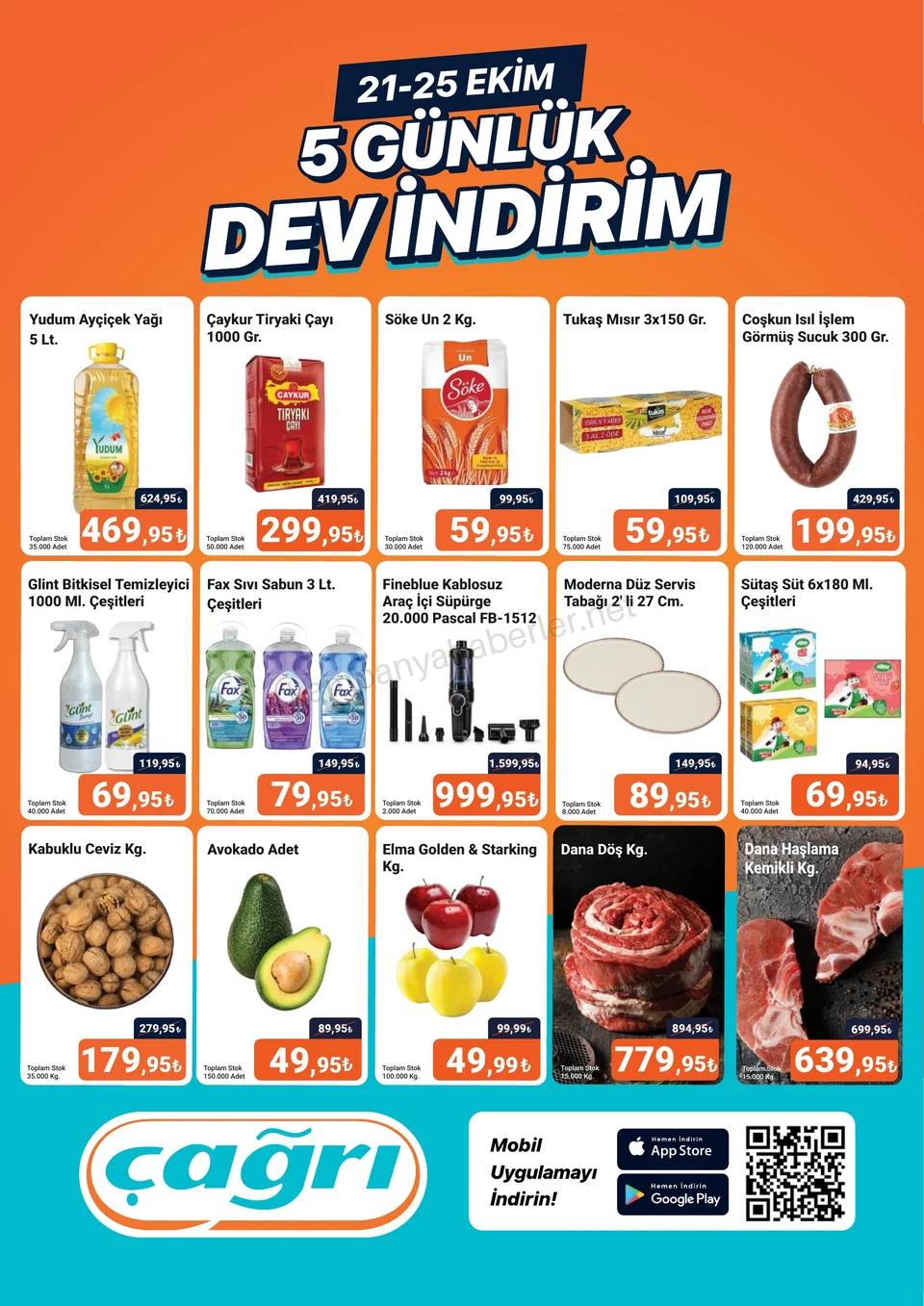 Çağrı Market 21.10.2026 – 25.10.2026 21-25 Ekim-5 Günlük Dev İndirim kampanyası — afiş 1