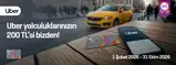 Enpara Uber yolculuklarınızın 200 TL’si bizden! 2026 — kampanya görseli