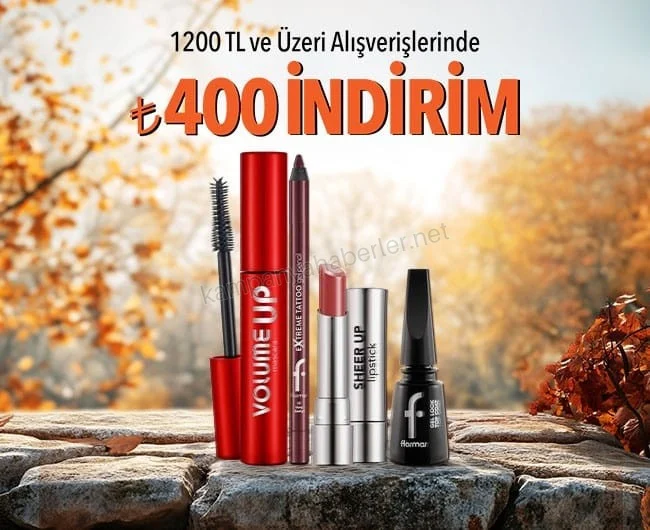 Flormar 1200 TL üzerine 400 TL indirim! 2026 — afiş 1