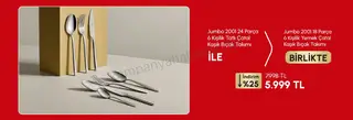 Karaca Jumbo 18 Parça ve 24 Parça Çatal Kaşık Bıçak Takımı Birlikte 5.999 TL 2026 — afiş 1