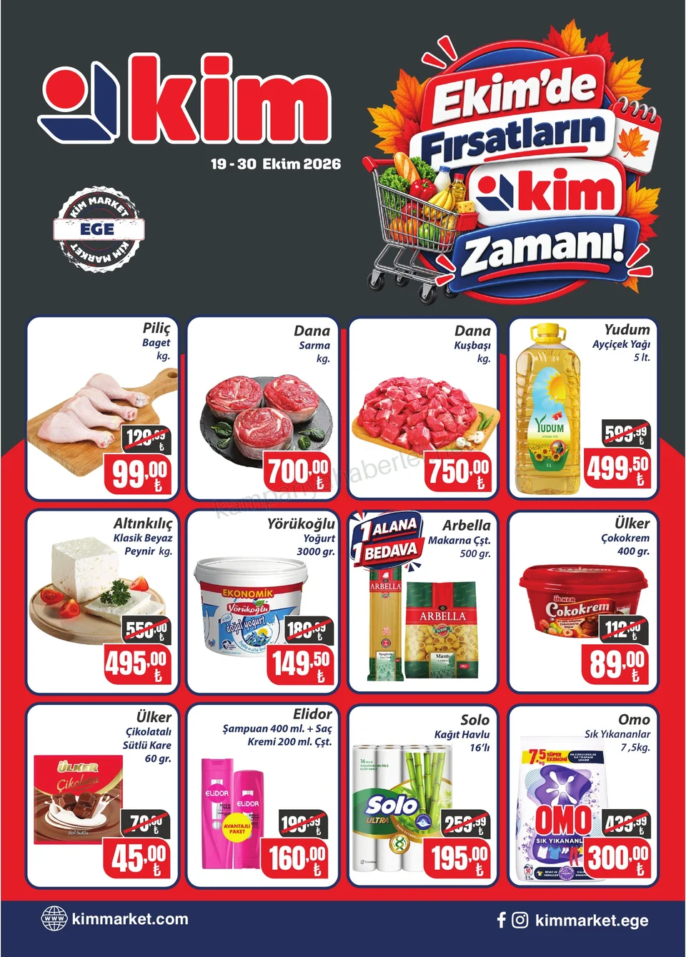KİM Market 19.10.2026 – 30.10.2026 19-30 Ekim | Ege kampanyası — afiş 1