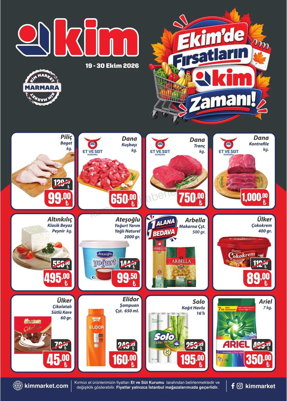 KİM Market 19.10.2026 – 30.10.2026 19-30 Ekim | Marmara kampanyası — afiş 1