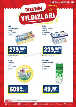 Metro Market 19.10.2026 – 01.11.2026 Taze'nin Yıldızları kampanyası — afiş 1