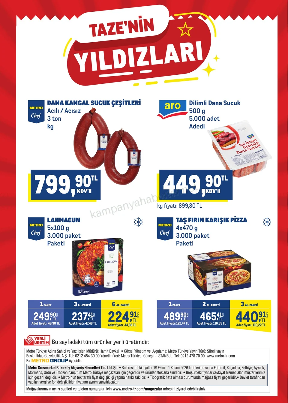 Metro Market 19.10.2026 – 01.11.2026 Taze'nin Yıldızları kampanyası — afiş 2