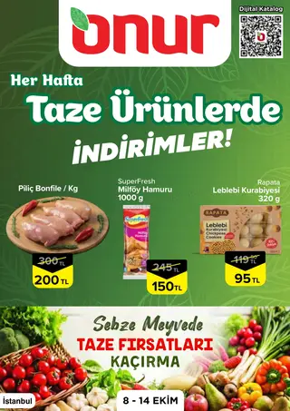 Onur Market 08.10.2026 – 14.10.2026 İstanbul Taze Ürünlerde İndirimler kampanyası — afiş 1