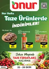 Onur Market 22.10.2026 – 28.10.2026 İstanbul Taze Ürünlerde İndirimler kampanyası — afiş 1