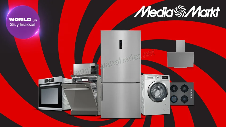 Yapı Kredi World’ün 35. yılına özel MediaMarkt.com.tr’de 2.035 TL Worldpuan! Üstelik peşin fiyatına 9 aya varan taksit fırsatı! 2026 — kampanya görseli